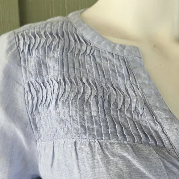 JOIE Pale Blue Linen Tunic Top Small S - Picture 2 of 4